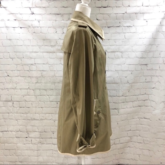 Sam Edelman Trench Coat Back Zipper Detail Sage Green Size Large - Picture 4 of 9